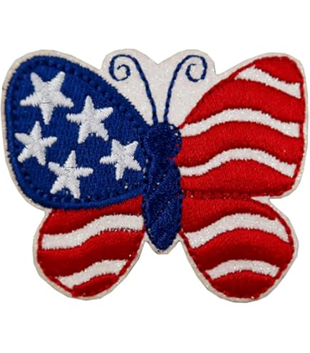 Patriotic US Flag Fireworks Iron-On Patch - Cute-Patch Embroidered Design