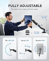 HUANUO Single Monitor Arm Desk Mount 13–32 in VESA 75x75/100x100 19.8 lb view 4