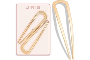 JIRIS 2PCS 4.2Inch French Hair Pins U-Shaped Pins for Women and Girls Fashion Metal Hair Pin French Twist Hair Pins for Buns, Updos,Stylish and Functional(set1-gold)