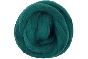 Revolution Fibers Dyed Corriedale Wool | 8.2 Ounces of Premium Combed Wool Top | 26 Micron, 100% Pure Corriedale Wool Roving, Ethically Sourced (Mallard Green)