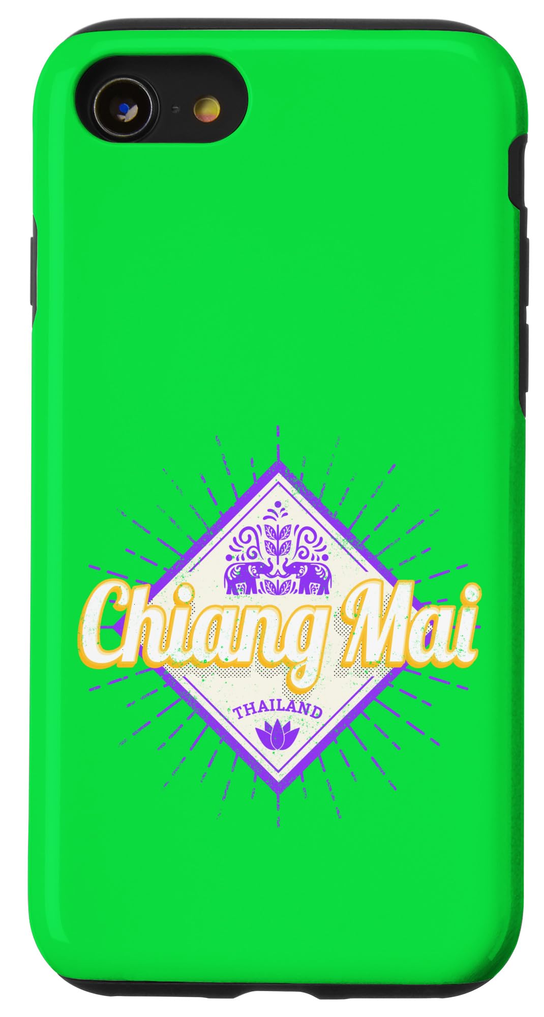 Chiang Mai city in Thailand Retro elephant vintage souvenir Case for iPhone SE (2020) / 7 / 8