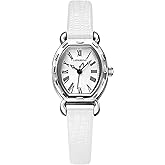 Bomieux Women's Dainty Leather Band Vintage Ladies Waterproof Quartz Analog Square Dress & Casual Wrist Watches