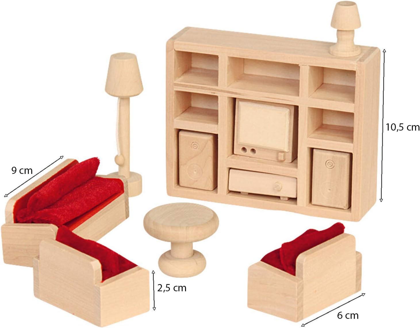 Beluga Dollhouse Living Room Furniture Set (11-Piece, Multi-Colour ...