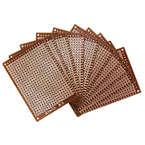 Leen4You PCB Board DIY Prototype Paper PCB Matrix Printed Circuit Board Universal Breadboard 5CM x 7CM (Pack of 10)