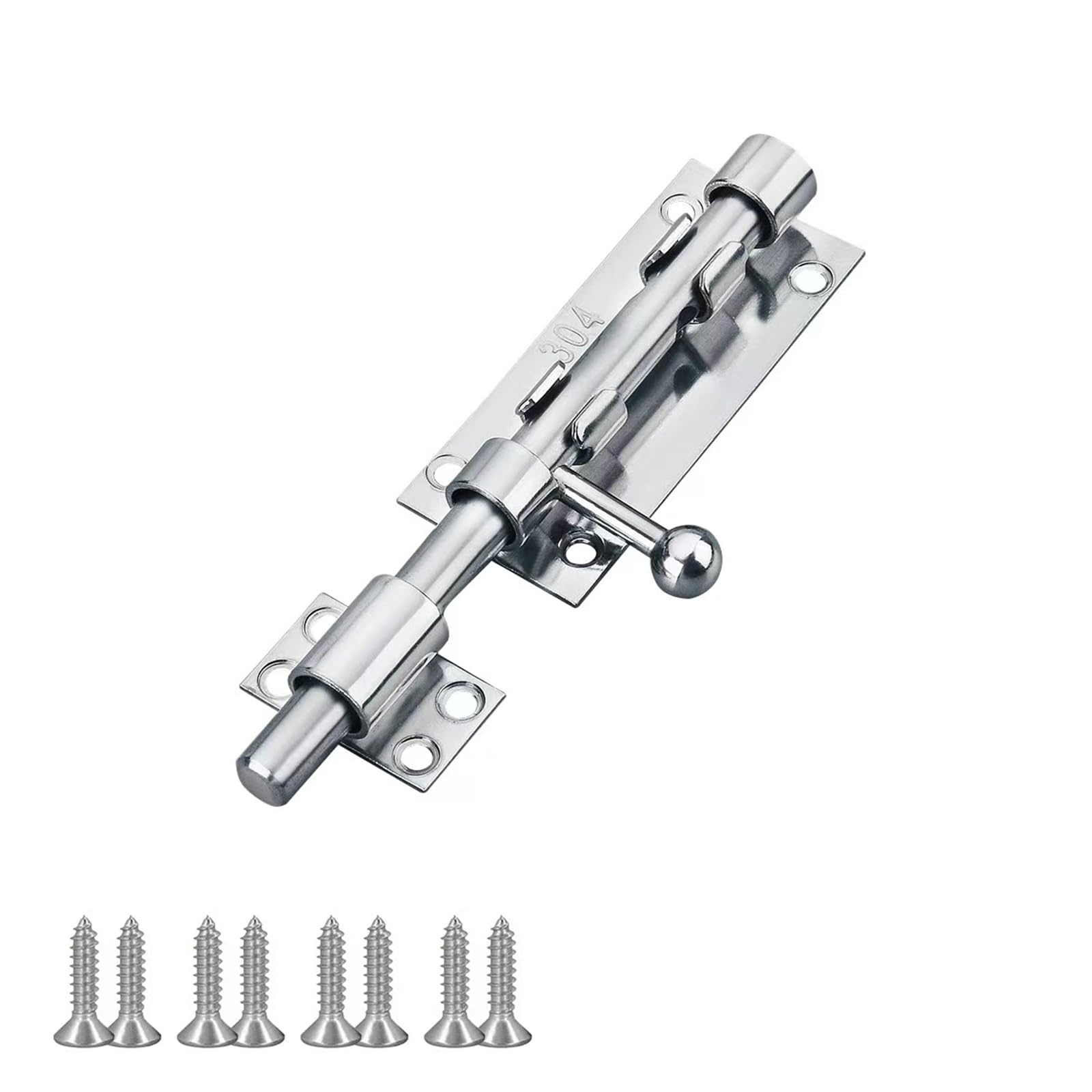 Door Lock Bolt,Stainless Steel Door Latch,5 inch Heavy Duty Door Bolt Latch,Barrel Sliding Lock Security Lock Latch for Bathroom,Bedroom,Garden Doors