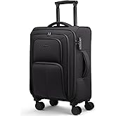 LOVEVOOK Carry On Luggage 22x14x9 Airline Approved, 22 Inch Softside Suitcases with Spinner Wheels, Lightweight Carry-on Suitcase with TSA Lock for Women Men, Large Luggage for Travel Business Trip