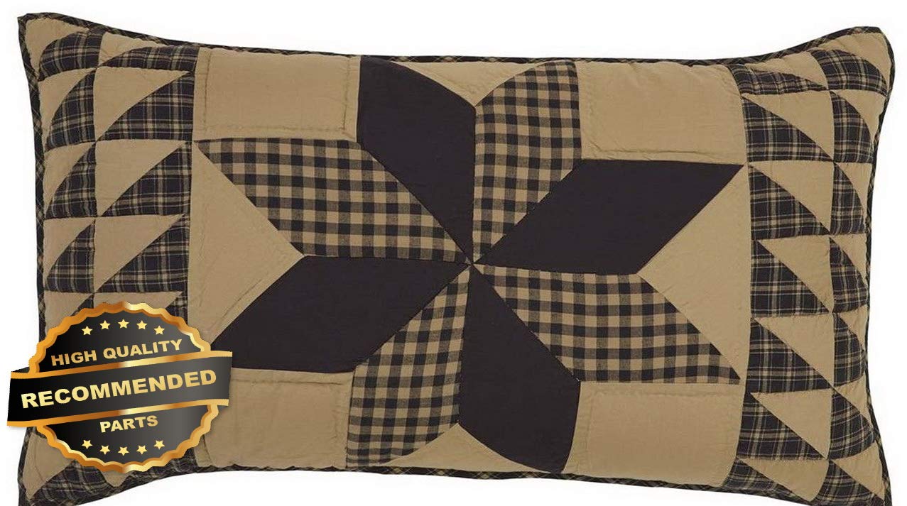 Amazon Com Werrox Dakota Black Star Quilt Sham Pillow Primitive