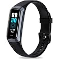 Fitness Tracker with Step Counter/Calories/Stopwatch, Activity Tracker, Health Tracker with Heart Rate Monitor, Sleep Tracker,1.10''AMOLED Touch Color Screen, Pedometer Watch for Women Men