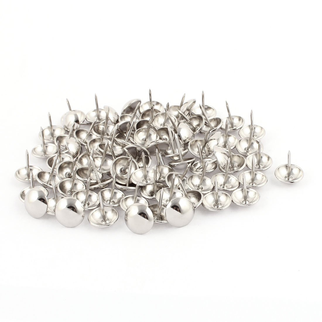 Sourcingmap 14mm Dia Stainless Steel Drawing Pin Upholstery Nail Thumb Tack Pushpin 80PCS