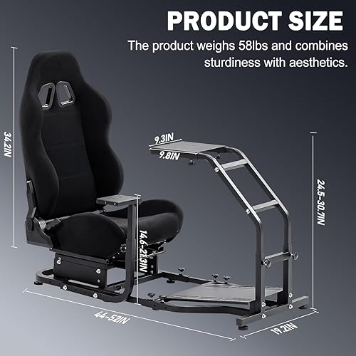 Marada Adjustable Racing Sim Stand For Logitech G29, G920, G923 & Thrustmaster Wheels - Tilt & Height Adjustment, No Wheel/Seat Included