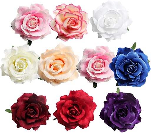 Amazon 10個セット 人工造花 バラ 花嫁 パーティー 髪飾り 撮影 Diy ガーランド 手芸用 10色選べ 混合色 造花 通販