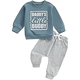 ZAXARRA Toddler Newborn Baby Boy Fall Outfits Letter Print Crew Neck Sweatshirt Tops SolidContrast Color Pants Casual Sets