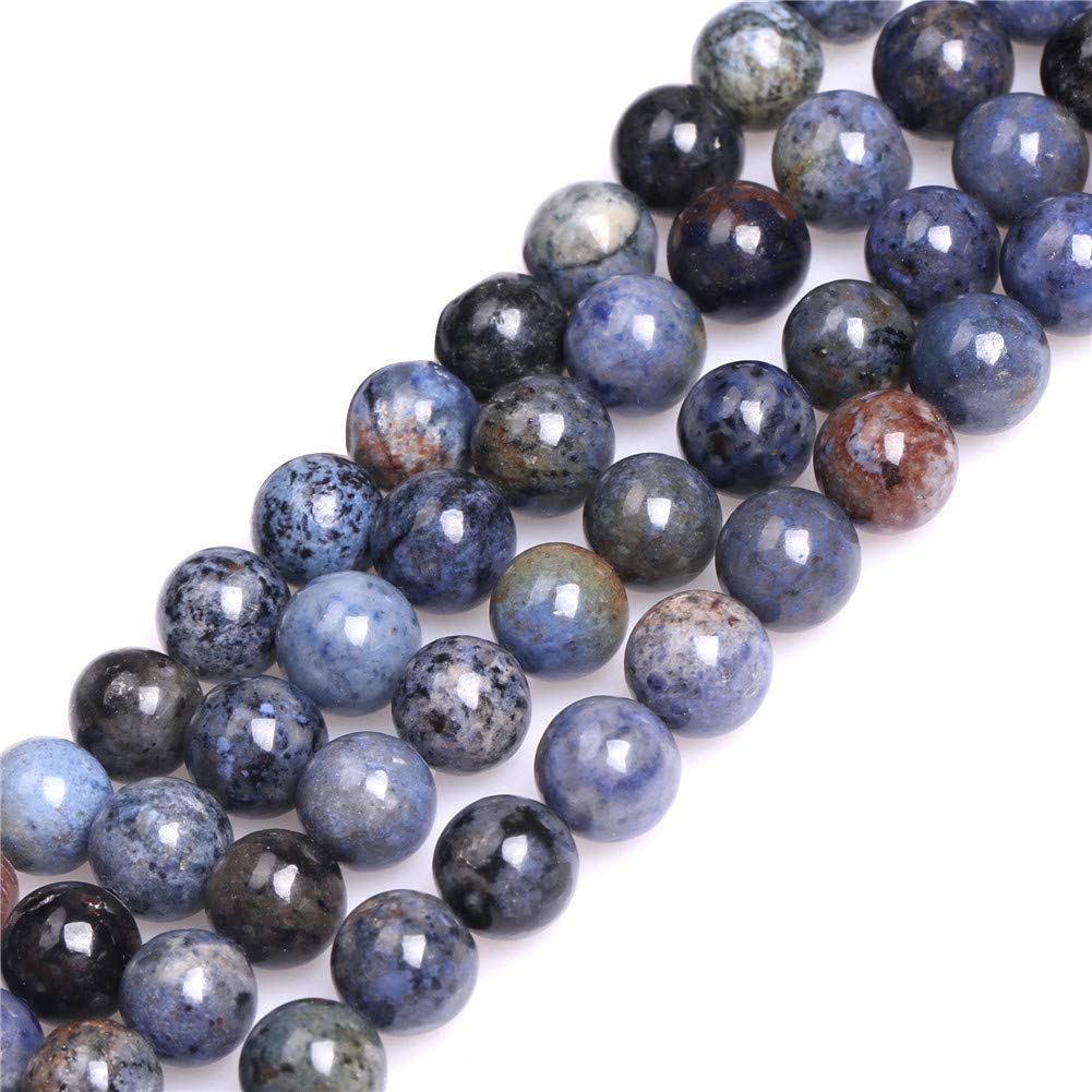 GEM-Inside Natural 8mm Blue Sunset Dumoriterite Round Gemstone Semi Precious Loose Beads for Jewellery Making 15''