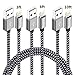 iPhone Charger NANMING 3Pcs 3FT 6FT 10FT Extra Long Nylon Braided Charging Cable Cord 8-Pin Lightning to USB Cable iphone Charger Compatible with iPhone 7/7 Plus/6/6s/6 plus/6(Black+Gray)