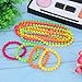 Shappy 4 Pieces Neon Bead Necklace and 4 Pieces Neon Bead Bracelet for 80s Party Dress Accessories