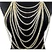 SIYWINA Body Chain with Pearls Harness Multirow Necklace Shoulder Body Chain