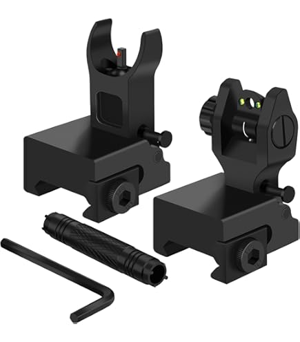 thumbnail image 2 of Flip Up Iron Sights Set With Rail Mounts - Front & Rear Sight With Dual Aperture For 20mm Rail 2 of 10