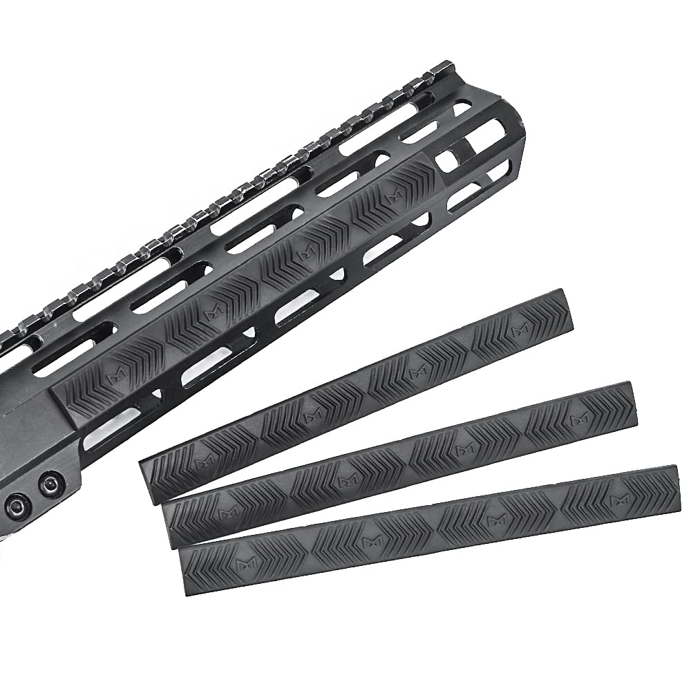 SBGJMY 4pcs Mlok Handguard Protector Rubber Rail Cover Panel for MLOK Rail Handguard System (Black)