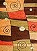 1056 Orange Black 5x7 Area Rug Contemporary Modern Carpet New