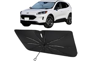 Proadsy Windshield Sun Shade Umbrella for Ford Escape 2020-2025 2026 4-Layer Foldable Car Umbrella Sunshade with Soft TPU Handle Spring Structure Crystal Cooling Material Protect Car from Rays & Heat