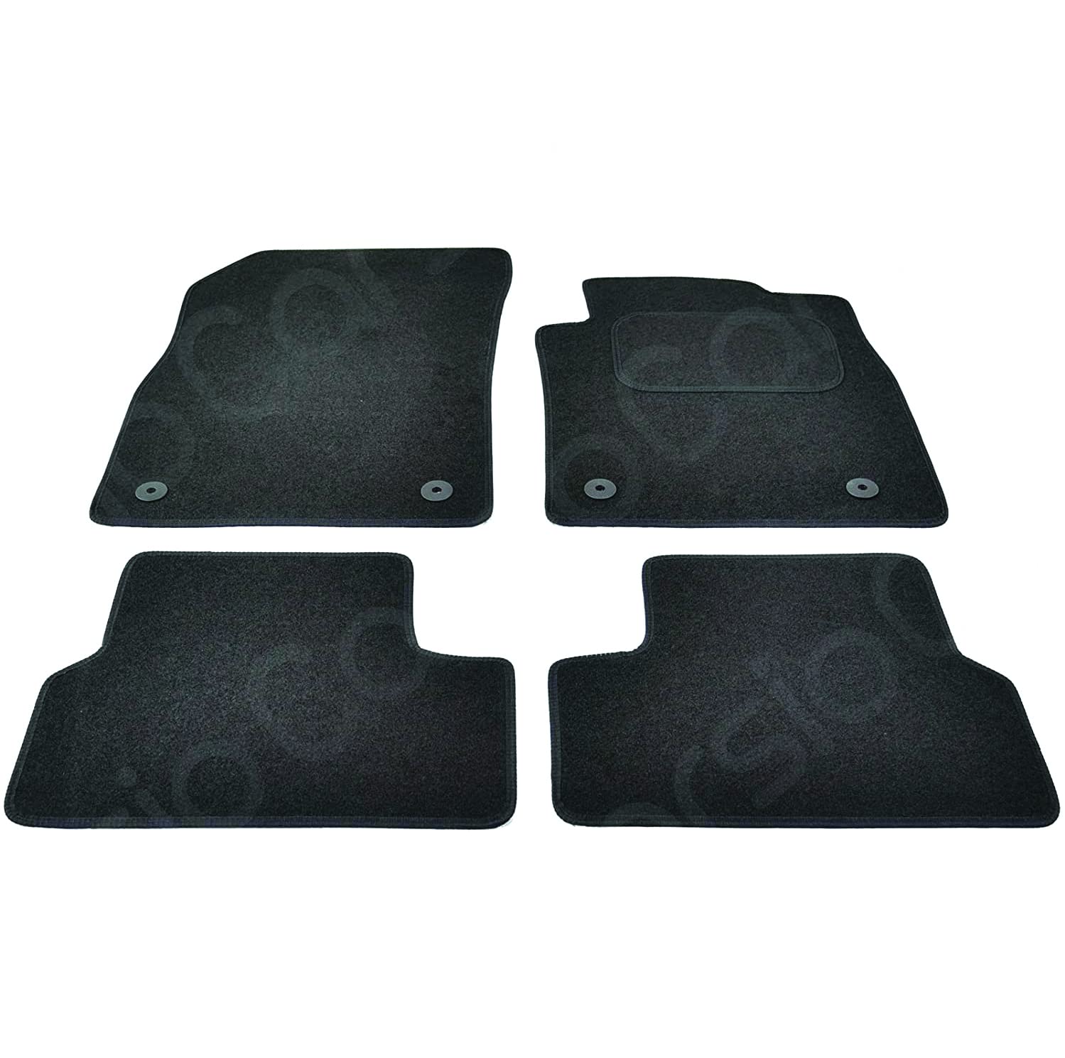Carsio Carpet Car Mats For Vauxhall Astra J MK6 Tailored Fit Floor Mat Complete Accessory Black Custom Fitted - All Weather, Anti-Slip Backing & Black Trim