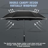 ZOMAKE Golf Umbrella 54in Windproof Rainproof Double Canopy Black view 5