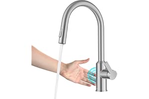 KRAUS Oletto Touchless Sensor Pull-Down Single Handle Kitchen Faucet in Spot-Free Stainless Steel, KSF-2830SFS