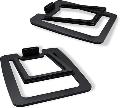 Sanyun SW601 Tilted Desk Speaker Stands Pair Black 15° for 2-3 inch Speakers