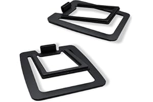 Sanyun SW601 Metal Desktop Speakers Stands for Compact 2''-3'' Speakers, Tilted Steel Damping Foam Padding for Computer PC Tabletop Monitor Speakers, Recommended for SW208 Black (Pair)