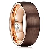 King Will 8mm Dome Mens Brown Tungsten Carbide