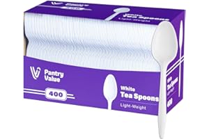 Pantry Value [400 Count] Light-Weight White Disposable Teaspoons