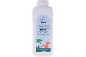 Natural Sense Plant-Based Hypoallergenic Cornstarch Baby Powder with Aloe Vera & Vitamin E, 9oz
