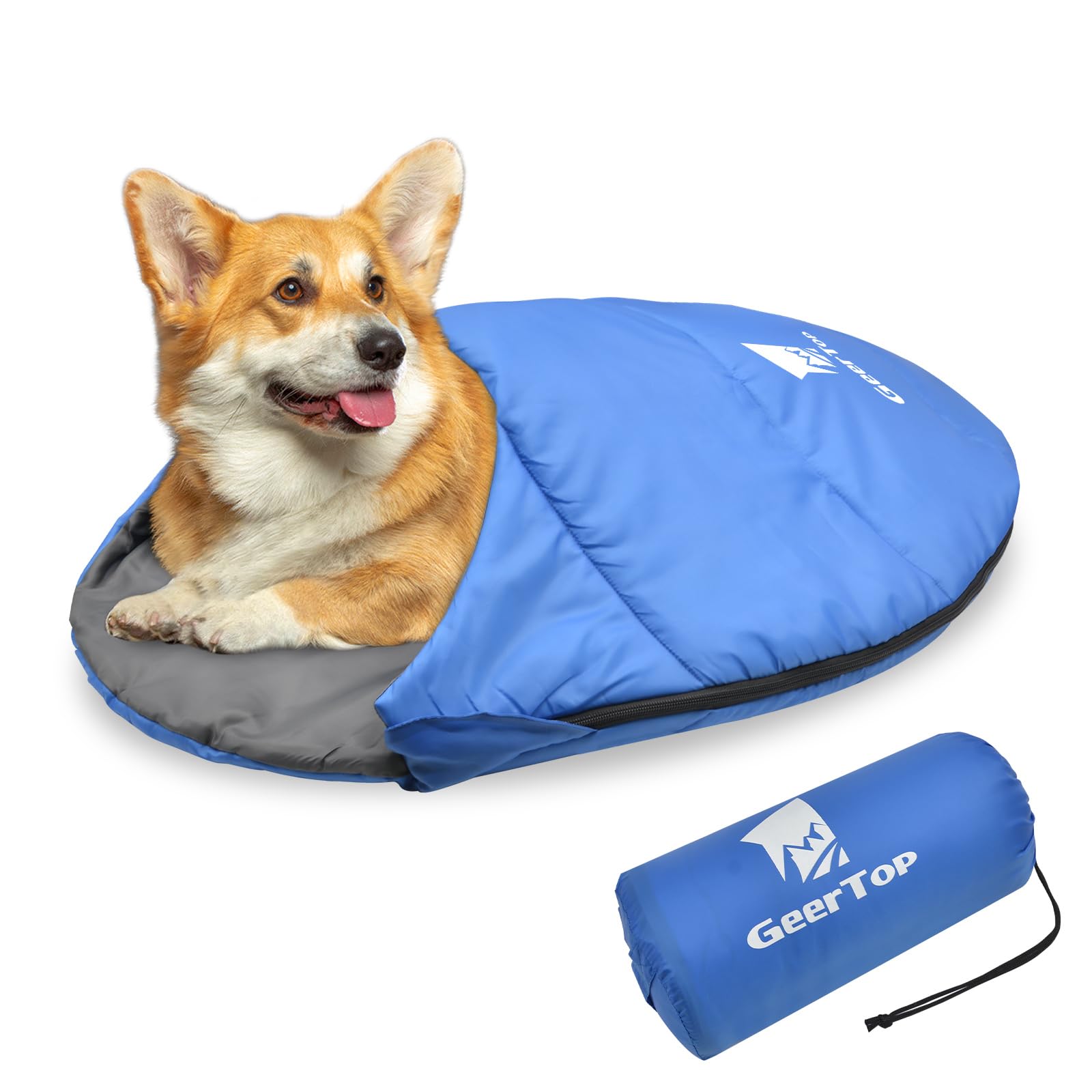 Photo 1 of GEERTOP Dog Sleeping Bag Durable Packable Pet Sleeping Bed Comfortable Washable, Portable Pet Bed for Cats and Small Dogs - Dog Bed for Camping Hiking Cottage Beach