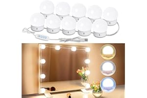 LED Vanity Mirror Lights, Adjustable Color Temperature & Brightness 10 Dimmable Light Bulbs Stick on Vanity for Makeup Lighti