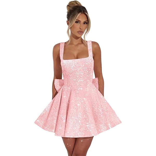 Amazon.com: Square Neck Short Prom Party Dresses with Pockets for Women  Zipper Formal HOCO Dress with Bow Mini Cocktail Party Gown Blush Pink Size  0 : Clothing, Shoes & Jewelry
