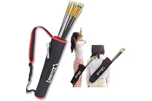 ELONG OUTDOOR Elong Adjustable Archery Back Arrow Quiver Holder - Upgraded Quiver Arrows for Compound Recurve Bow and Hunting Target Practicing Youth and Adults