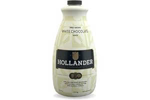 White Chocolate Café Sauce™ by Hollander Chocolate Co. | Gourmet White Chocolate Sauce with Real Cocoa Butter for the Professional or Home Barista - Net Wt 91oz / 64 fl. Oz. Large Bottle