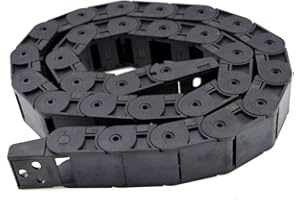 URBEST 18mm x 25mm Black Plastic Flexible Nested Semi Closed Drag Chain Cable Wire Carrier 1M for Electrical Machines