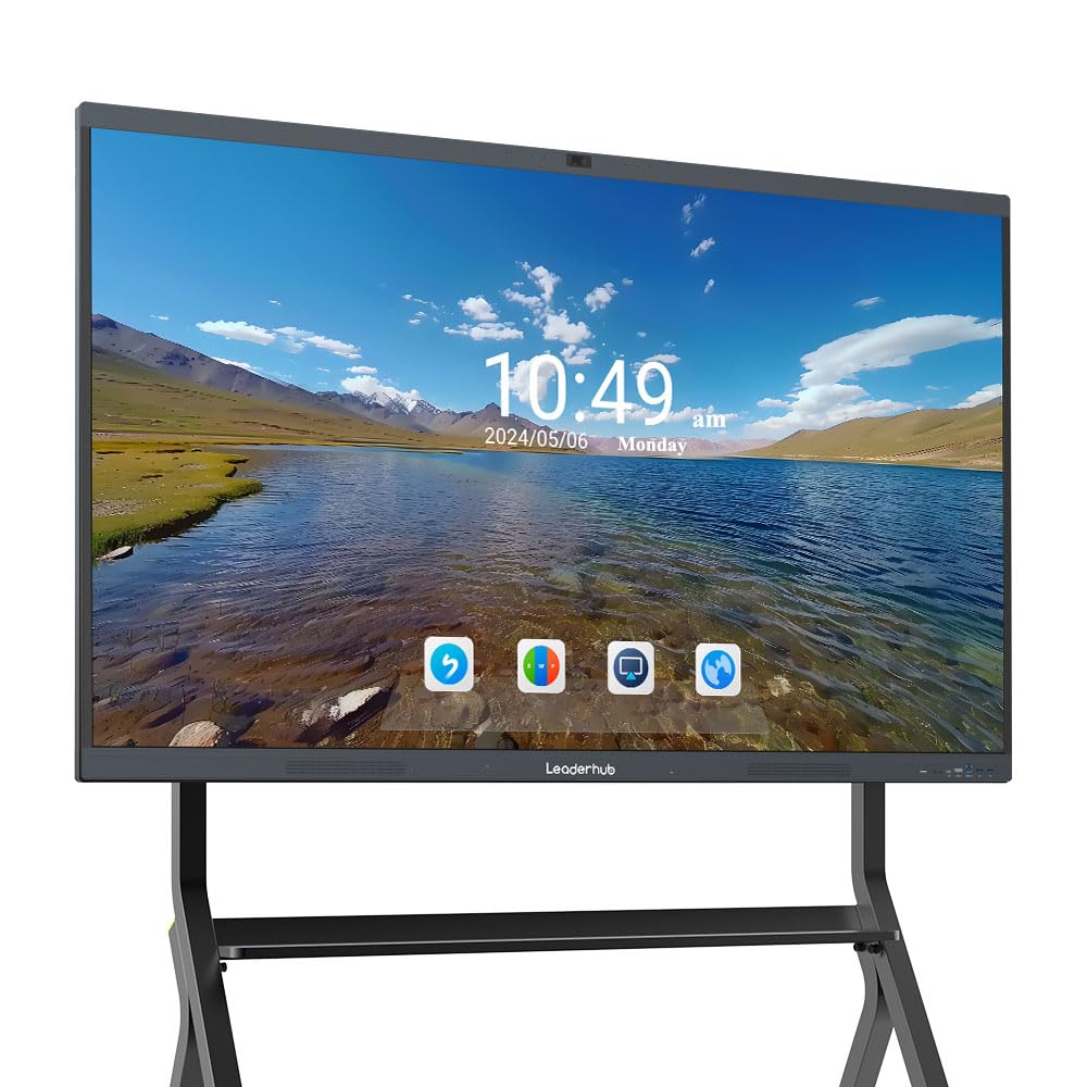 Photo 1 of ** BRAND NEW ITEM / SMALL DETAIL ON SCREEN, TURNS ON PERFECTLY, TOUCH WORKS PERFECTLY ** leaderhub Smart Board, 65inch 4K UHD with 50MP Camera 8Mic, All in One Smartboard with AI Recognition,Digital Touch Screen for Meeting and Education (Wall Bracket,Cas