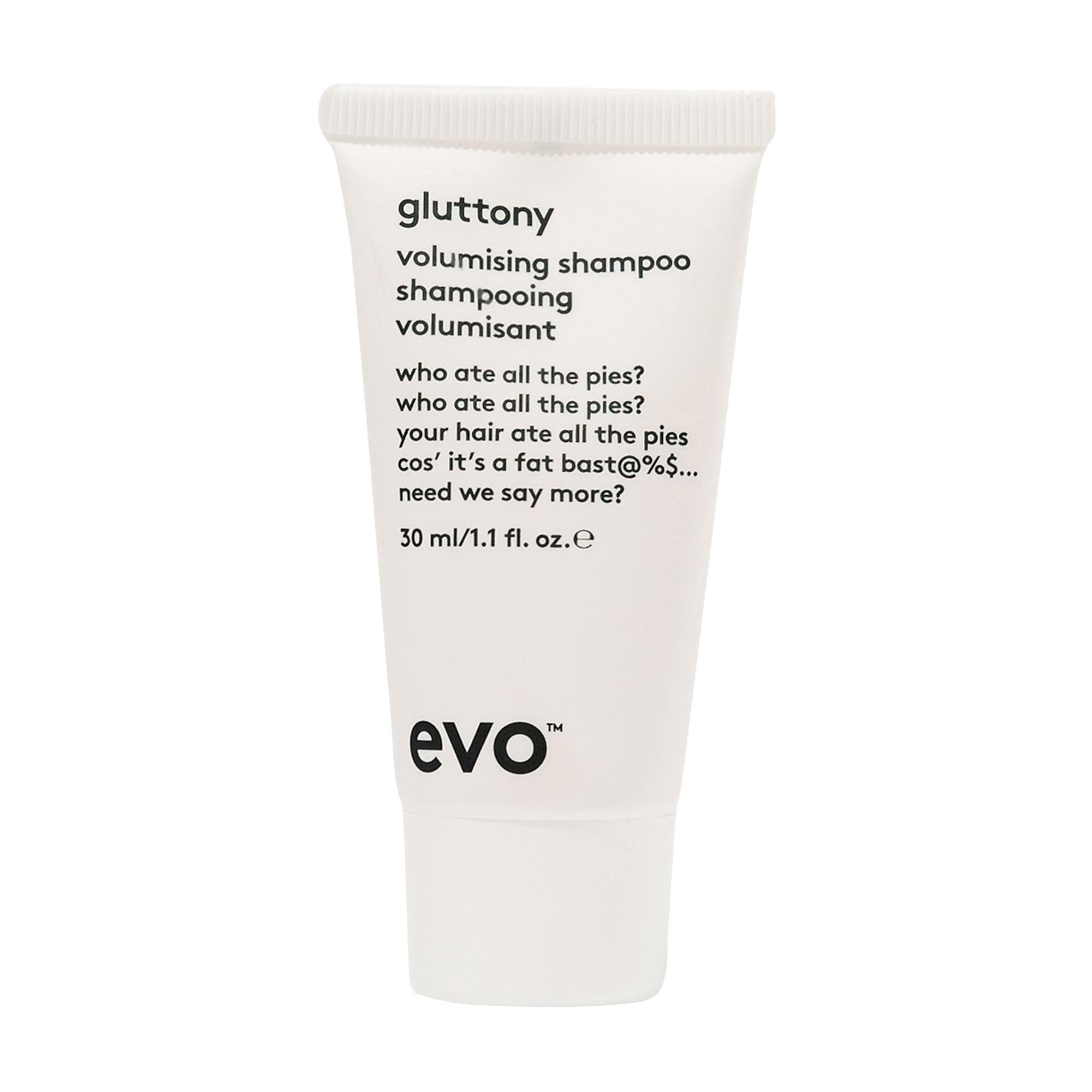 Evo Gluttony Volumising, Sulphate-Free Shampoo for Fine Hair - Volumises, Strengthens, Colour Safe & Vegan - 30 mL, Travel Size