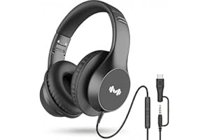 MartiAudio Wired Headphones for Adults, Premium Over-Ear Headset with Hi-Fi Stereo Sound, Noise-Isolating Ear Cushions, Light