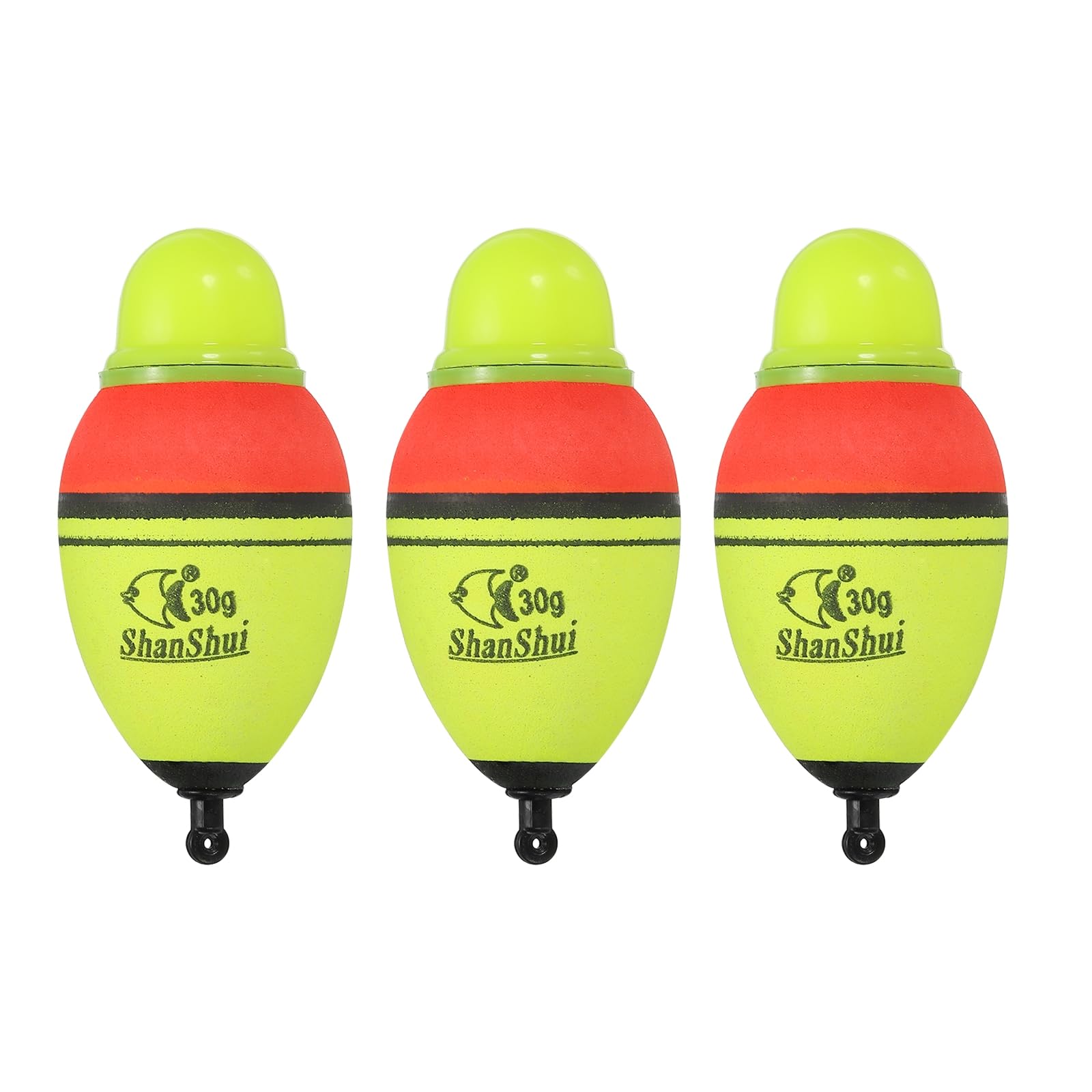 PATIKIL 1.1oz Lighted Fishing Slip Bobbers, 3 Pack EVA Light Up Fishing Float for Night Fishing, Yellow