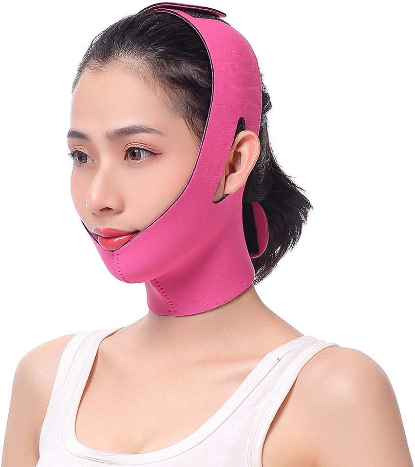 YOLANDEK Face Slimming Belt, Facial Cheek V Shape Lift Up Face Neck Mask Breathable Compression Double Chin Reduce Bandage Band Face Line Slim Tightening Lifting