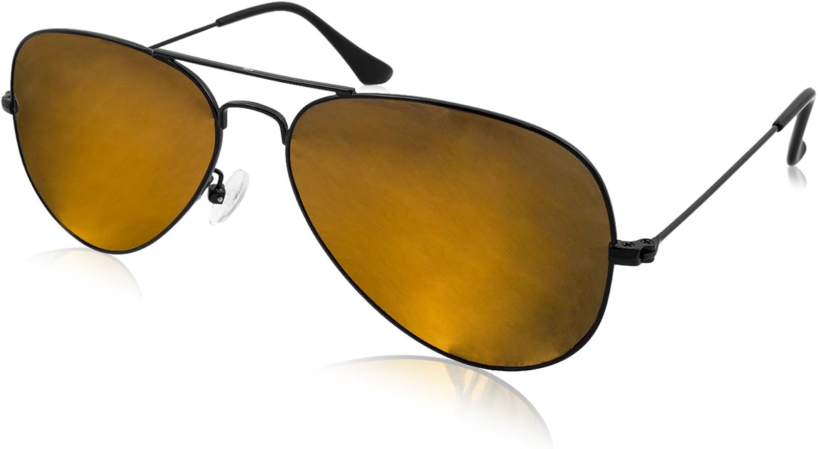 brown mirrored aviator sunglasses