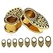 KUBOOZ(1 Pair Vintage-Art Style Brass Clip Ear Plugs Tunnels Gauges Stretcher Piercings
