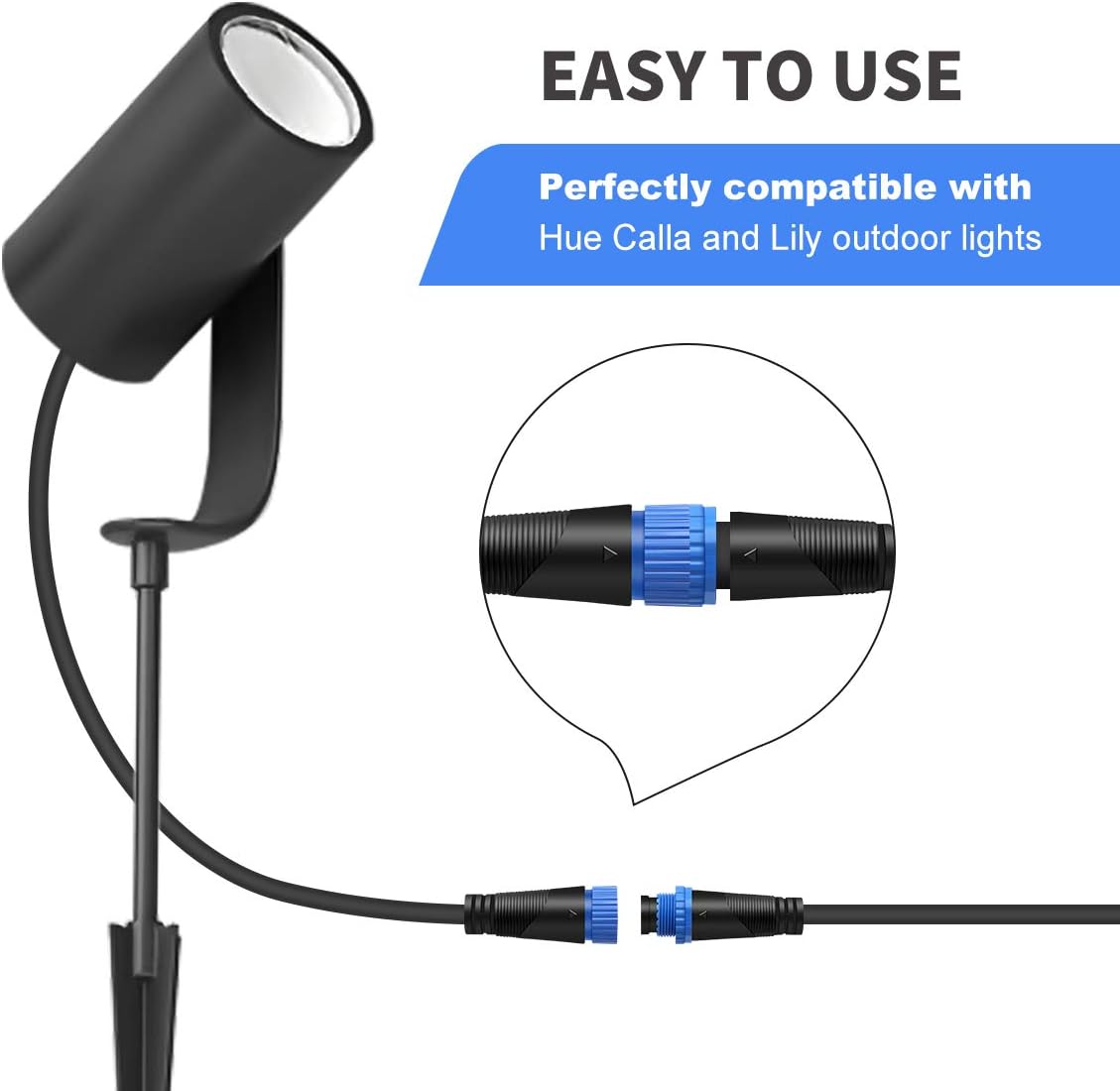 Lenink Replacement Outdoor Low Voltage Extension Cable Compatible With Philips Hue Calla And Lily Outdoor Lights 16ft 5m Amazon Com