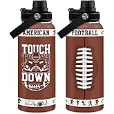 Football Water Bottle with Lid - 32oz Insulated Stainless Steel Sport Bottle - Gifts for Men Football Players Lovers Men