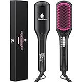 Hair Straightener Brush, MiroPure Ionic Anti-Scald Straightening Brush with Fast MCH Ceramic Heating, Adjustable Temperatures