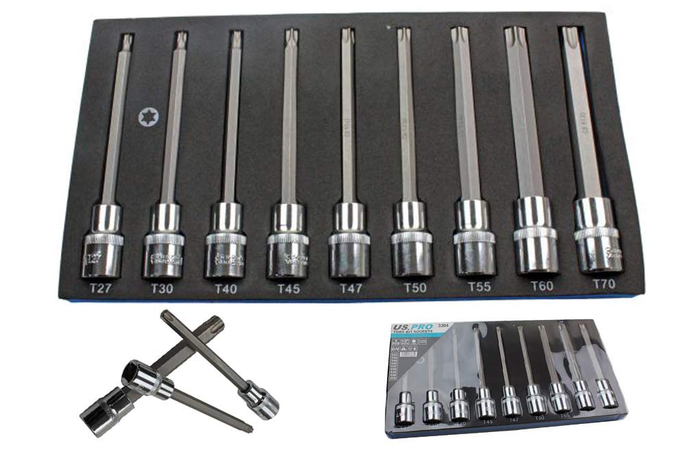 BERGEN 9PC 1/2 DR 140MM(L) TORX BIT SOCKETS (BERGEN) B1174