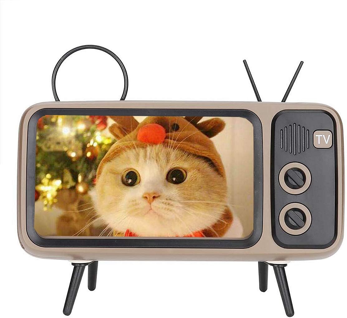 Mobile Phone Stand, Turn Your Phone into a Retro TV, Retro TV-Shaped Bluetooth Speaker